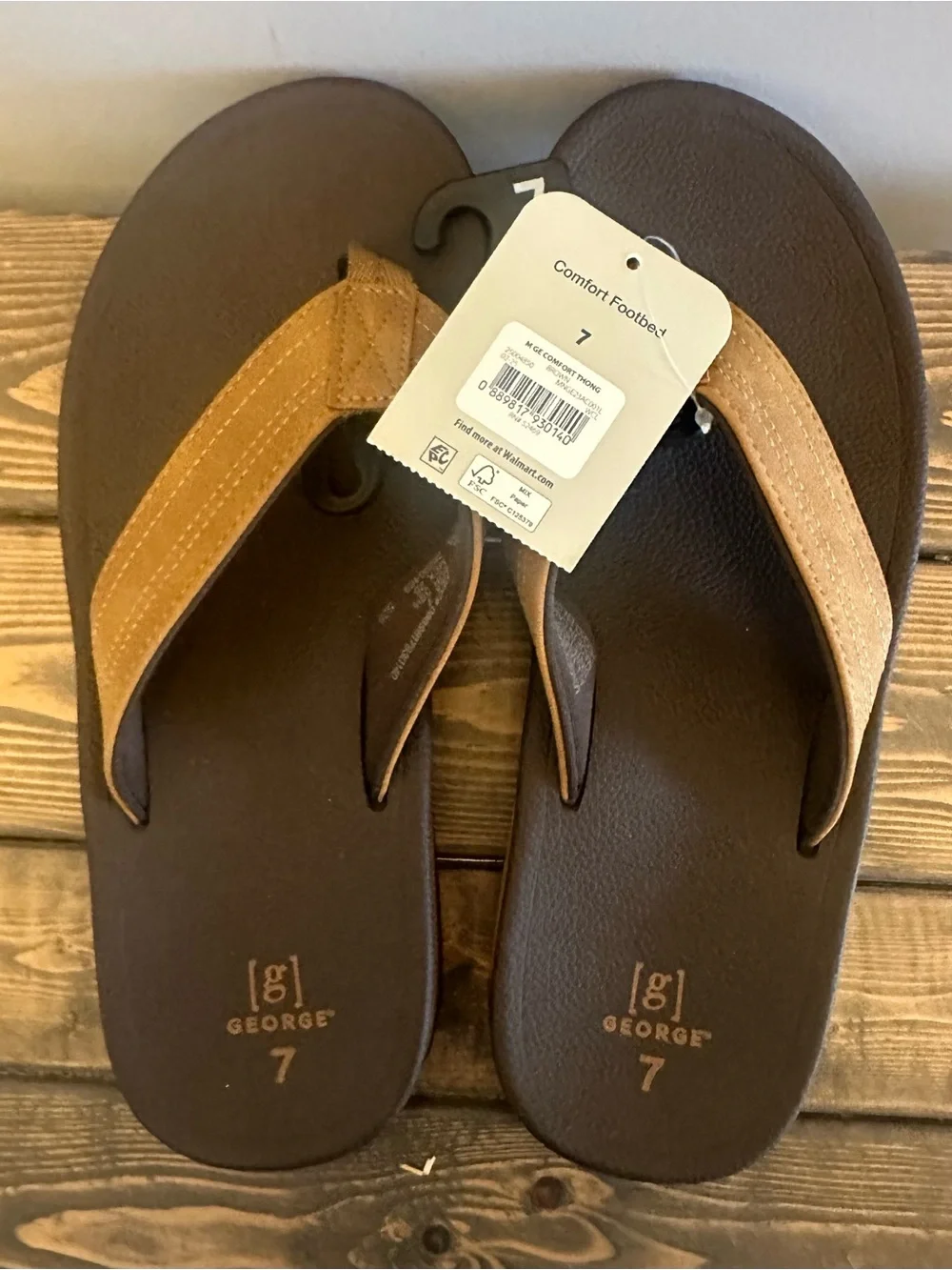George Thong Sandal Tan/Brown Mens 7